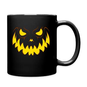 Halloween Kürbis - Tasse einfarbig - Schwarz - Rechts