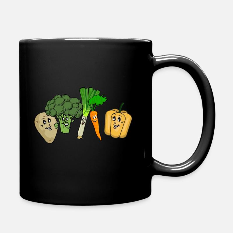 Glückliches Gemüse - Tasse einfarbig - Schwarz