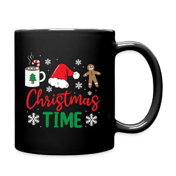 Weihnachten Christmas Time Advent Lebkuchenmann - Tasse einfarbig - Schwarz - Rechts