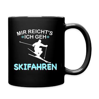 Mir reichts ich gehe skifahren Winter design - Tasse einfarbig - Schwarz - Rechts