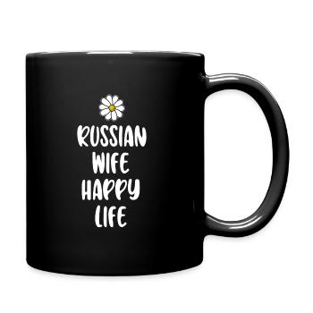 Femme russe Happy Life Costume russe Russie - Mug uni - noir - Droite