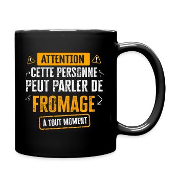 Accro au Fromage Cadeau Drôle Original Fromager - Mug uni - noir - Droite