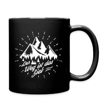 Der Weg ist das Ziel - Berge - Wandern - Outdoor - Tasse einfarbig - Schwarz - Rechts