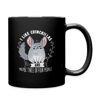 Chinchilla Lustige Sprüche - Tasse einfarbig - Schwarz - Rechts