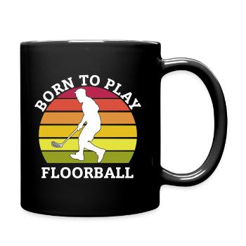 Né pour le floorball - Mug uni - noir - Droite
