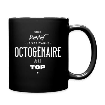 Le véritable octogénaire au top - Mug uni - noir - Droite