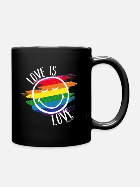 Love is Love Smileyworld weiß - Tasse einfarbig - Schwarz