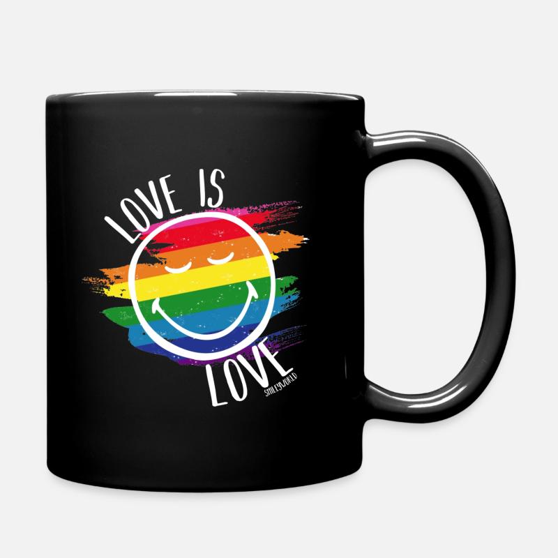 Love is Love Smileyworld weiß - Tasse einfarbig - Schwarz