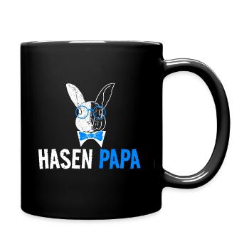 Hasen Kaninchen Vater Kaninchenzüchter Hasenpapa - Tasse einfarbig - Schwarz - Rechts