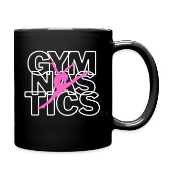 Gymnastics Kunstturnen Motiv mit Turnerin in pink - Tasse einfarbig - Schwarz - Rechts