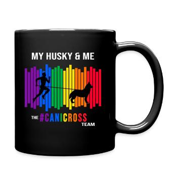 husky canicross dog sport zughund zughundesport - Tasse einfarbig - Schwarz - Rechts