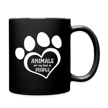 Animals are my kind of people - Full Colour Mug - black - Right