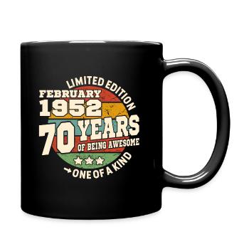born in february 1952 - 70 years - Full Colour Mug - black - Right