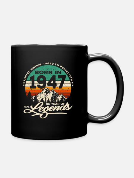 Legends are born in 1947 - Full Colour Mug - black