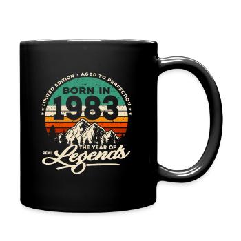 Legenden werden 1983 geboren - Tasse einfarbig - Schwarz - Rechts