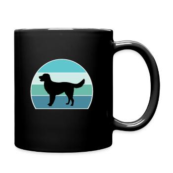 German Longhaired Pointer Dog Silhouette Vintage S - Full Colour Mug - black - Right