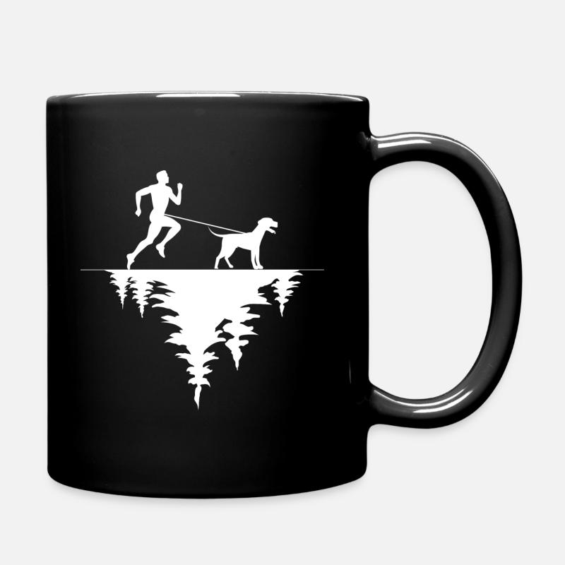 canicross hund zughund hundetraining cross dog run - Tasse einfarbig - Schwarz