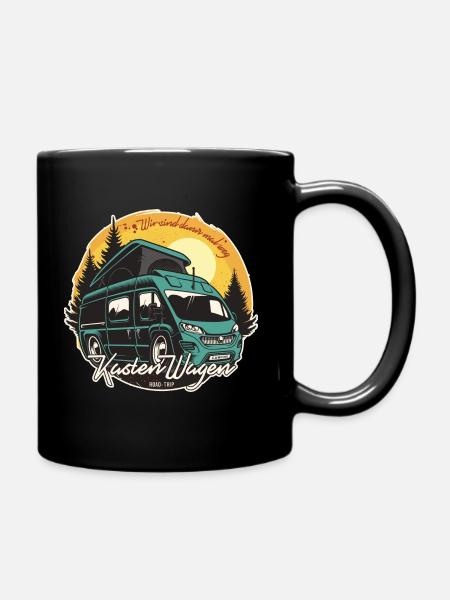 Kastenwagen Badge - Wir sind dann mal weg - Tasse einfarbig - Schwarz