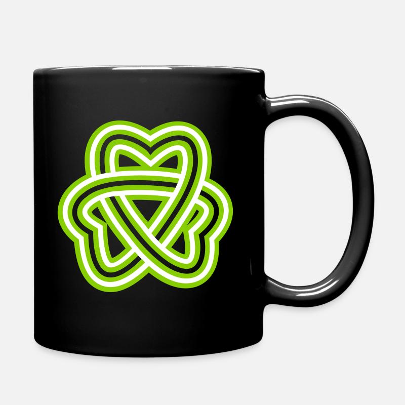 Dreifacher keltischer Knoten Klee - Tasse einfarbig - Schwarz