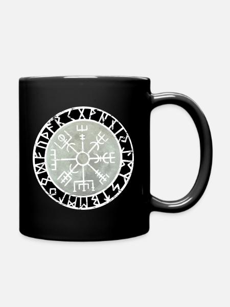 Wikinger Viking odin runen kompass zeichen - Tasse einfarbig - Schwarz