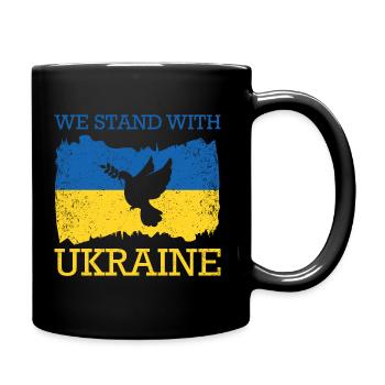 Ukraine Flagge Vogel Frieden Ukrainer Ukrainisch - Tasse einfarbig - Schwarz - Rechts