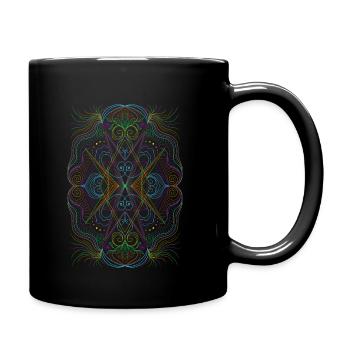 Geometrie Mandala - Tasse einfarbig - Schwarz - Rechts
