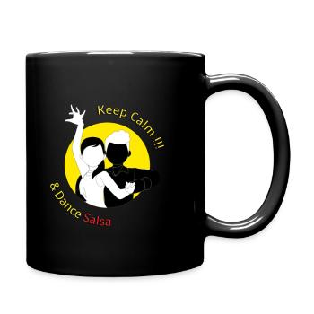DIE RUHE BEWAHREN! UND TANZEN SALSA, Cool und Salsa-Tanz - Tasse einfarbig - Schwarz - Rechts
