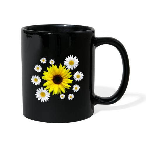 Sonnenblume mit Margeriten Blüten, floral, Blume - Tasse einfarbig