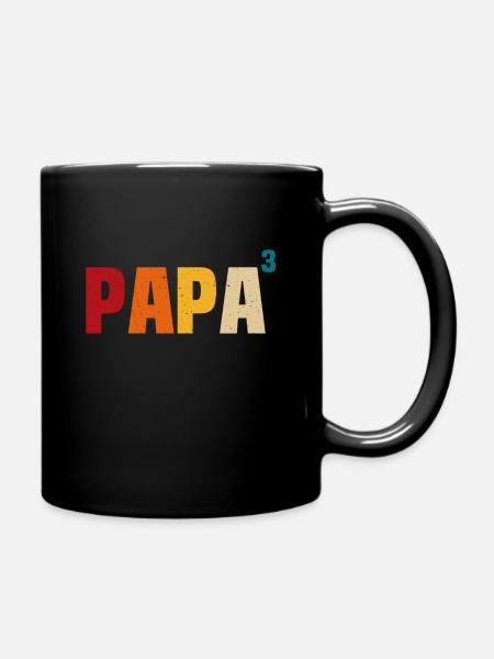Papa 3 enfants fier père 3 enfants triple papa - Mug uni - noir