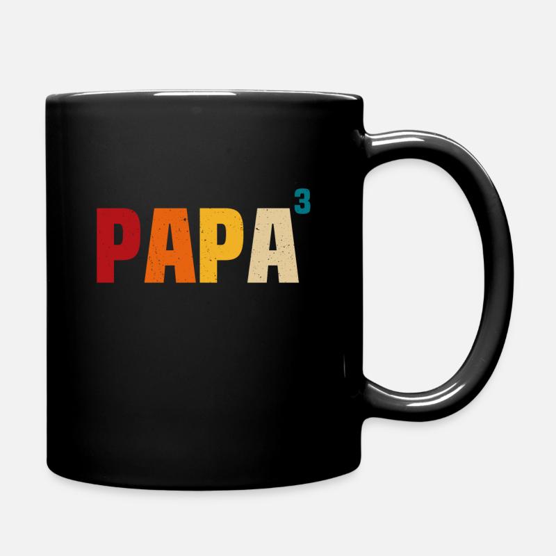 Papa 3 Kinder stolzer Vater 3 Kinder dreifacher Vater - Tasse einfarbig - Schwarz