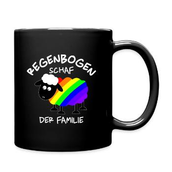 Regenbogen Schaf der Familie - Tasse einfarbig - Schwarz - Rechts
