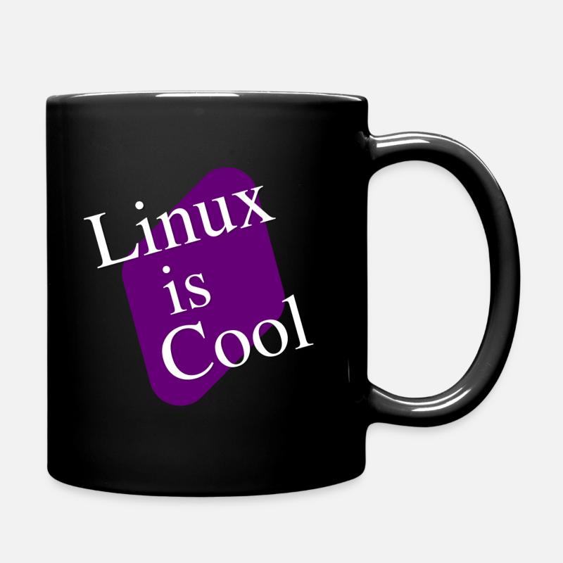 Linux is cool - Schriftzug für Computer Fans - Tasse einfarbig - Schwarz