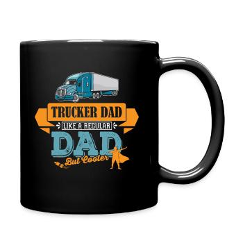 LKW Fahrer Trucker Vater cooler Papa - Tasse einfarbig - Schwarz - Rechts