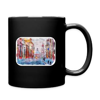 San Miguel De Allende Mexico Watercolor Drawing - Full Colour Mug - black - Right