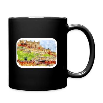 Jaipur Inde Aquarelle Esquisse Peinture Dessinée - Mug uni - noir - Droite