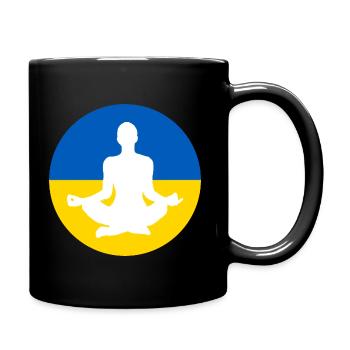 Ukraine Meditation Für Frieden - Tasse einfarbig - Schwarz - Rechts