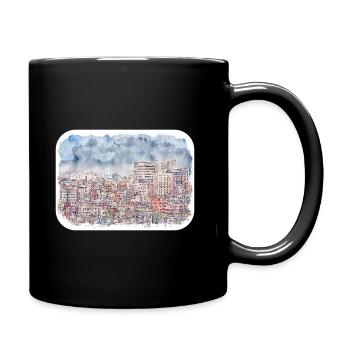 Dhaka Bangladesch Aquarell Skizze gezeichnet illustrat - Tasse einfarbig - Schwarz - Rechts
