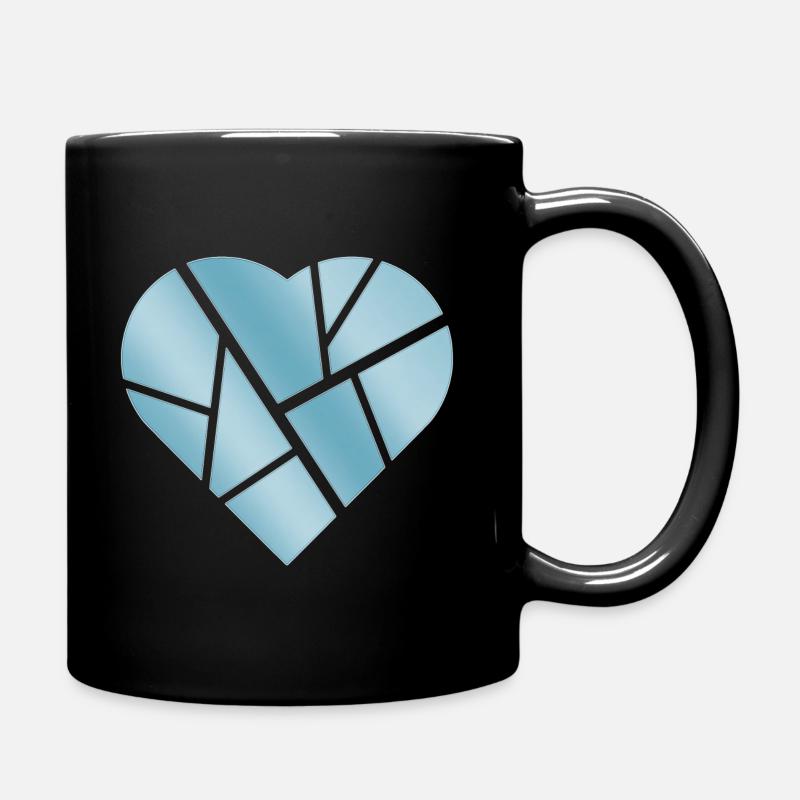 Un cœur simple « bleu » - Mug uni - noir