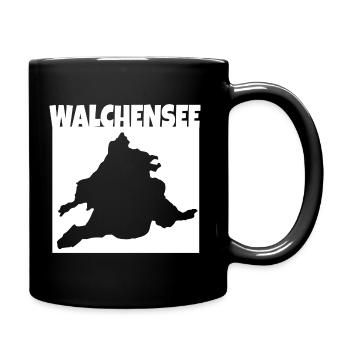 Walchensee Silhouette - Tasse einfarbig - Schwarz - Rechts