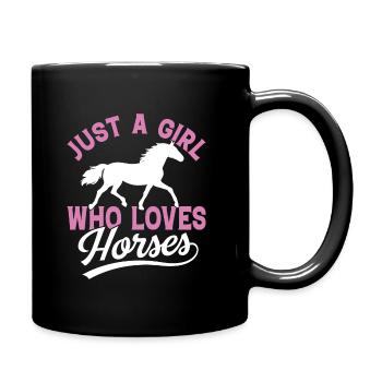 Juste une fille qui aime les chevaux - Mug uni - noir - Droite