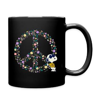 Peanuts Snoopy Peace Zeichen Frieden - Tasse einfarbig - Schwarz - Rechts