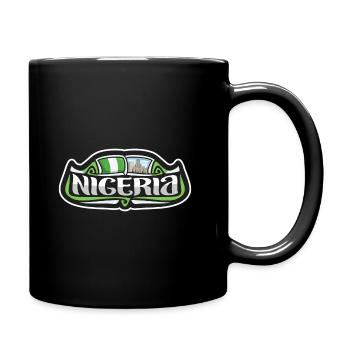 Nigeria Flagge Reise Souvenir Aufkleber Abzeichen Logo - Tasse einfarbig - Schwarz - Rechts