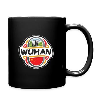 Wuhan China Flagge Abzeichen Reise Souvenir Briefmarke - Tasse einfarbig - Schwarz - Rechts