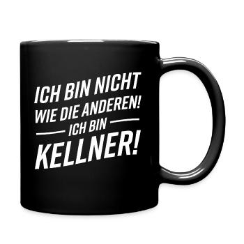 Kellner Humor Spruch - Tasse einfarbig - Schwarz - Rechts