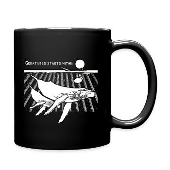 Cooler Buckelwal Surfer Street Art Design - Tasse einfarbig - Schwarz - Rechts
