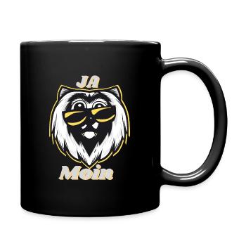 JA Moin Lion - Tasse einfarbig - Schwarz - Rechts