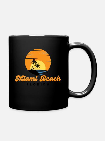Miami Beach - Florida - Full Colour Mug - black