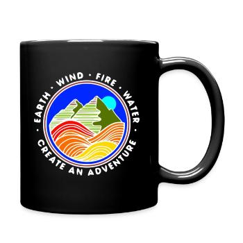 Natur Berge Wasser Sonne Illustration - Tasse einfarbig - Schwarz - Rechts