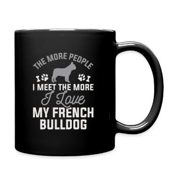 Ich liebe meine französische Bulldogge - Tasse einfarbig - Schwarz - Rechts