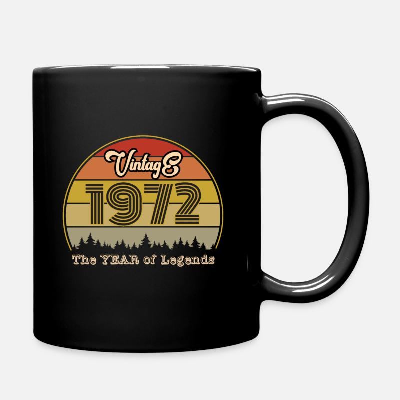 1972 Retro urodziny - Kubek jednokolorowy - czarny